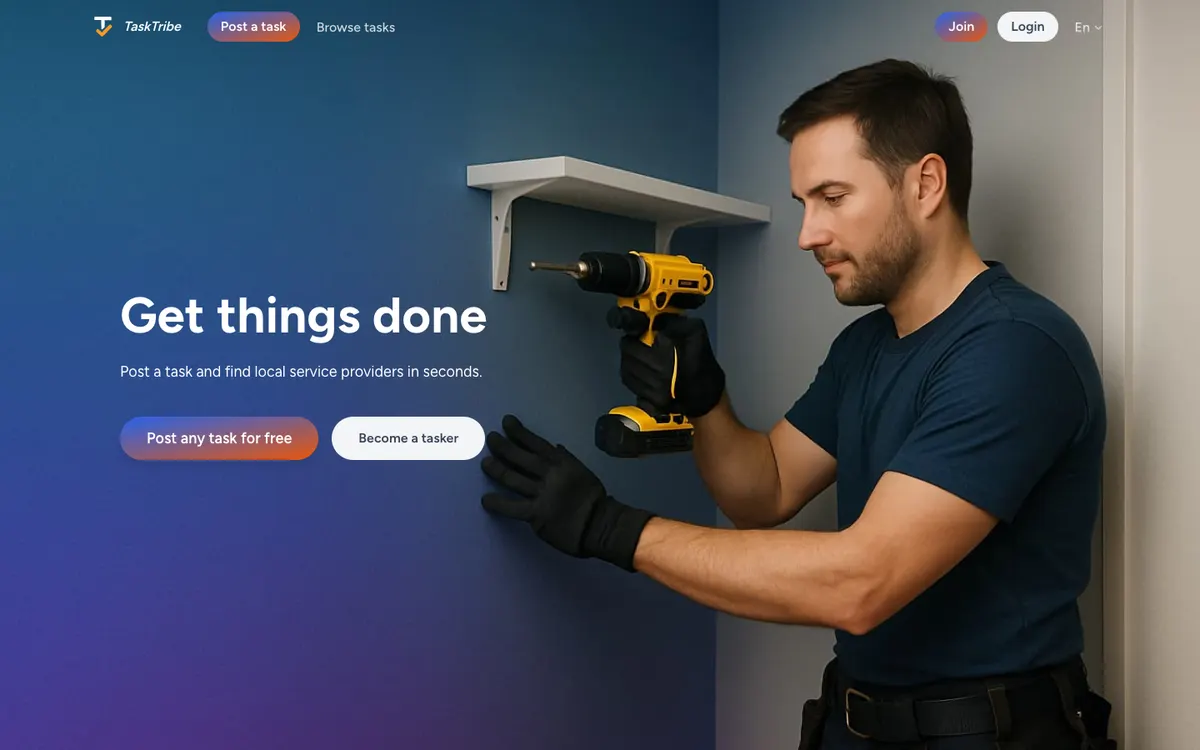 TaskTribe home page